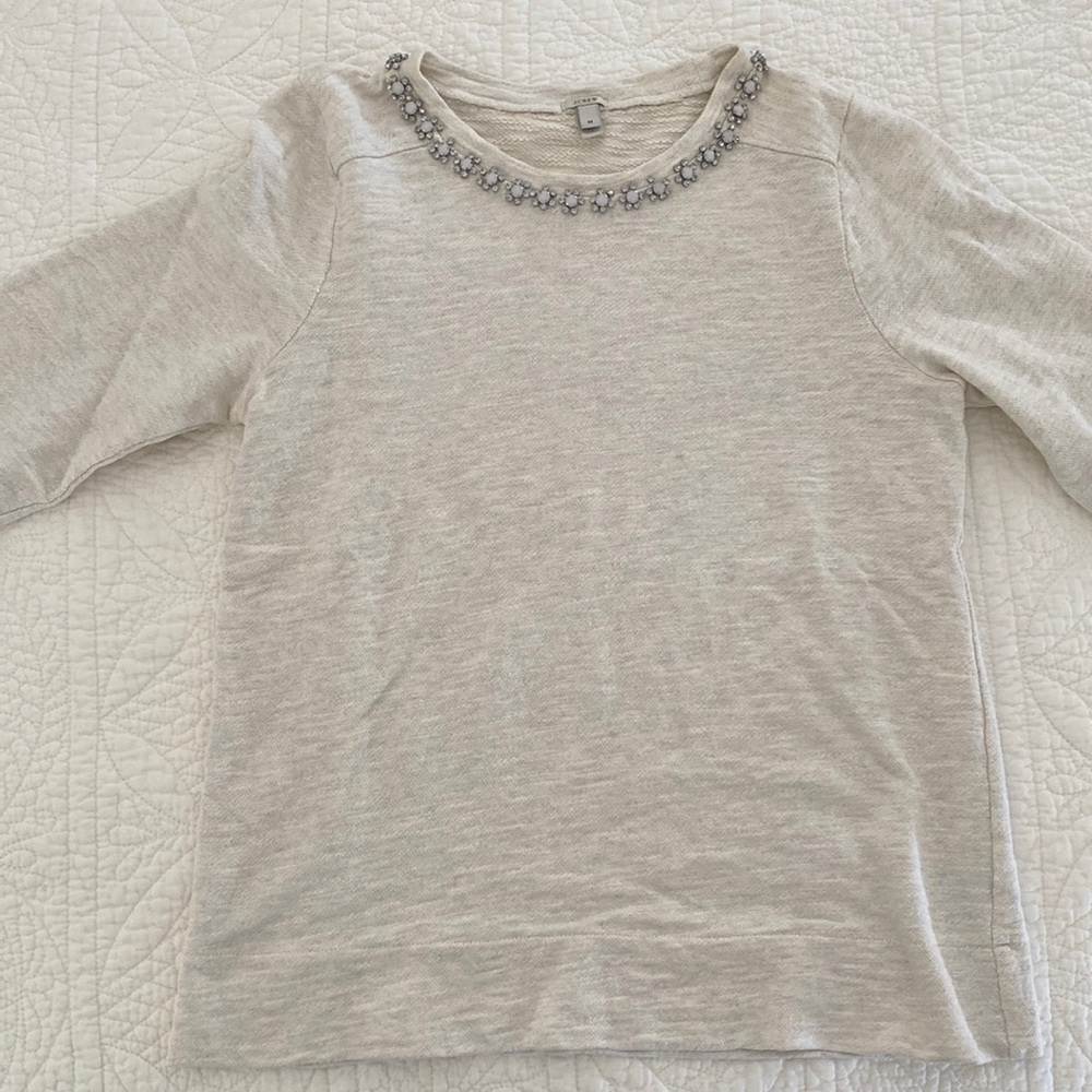 Jcrew jeweled long sleeve top